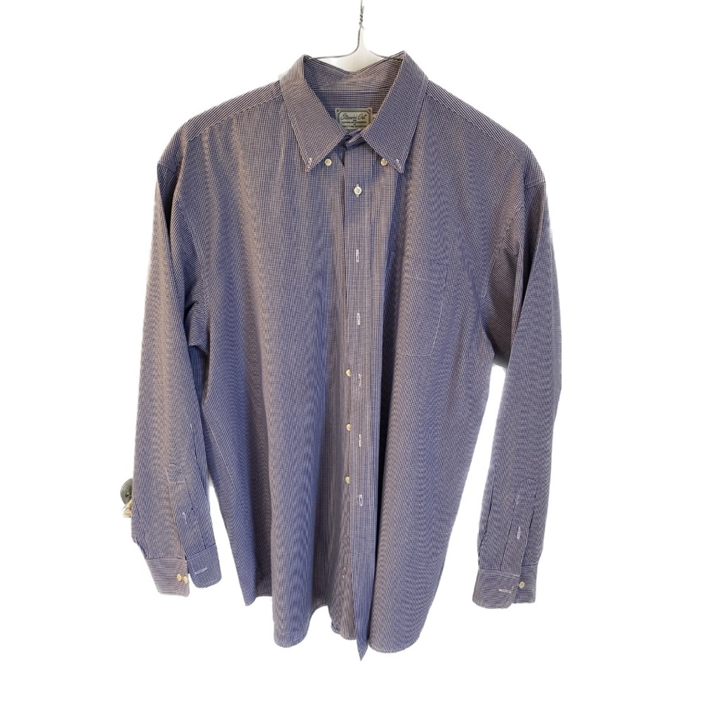Steppin’ Out button down, blue gingham, XXL.